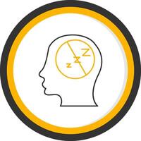Insomnia Line Two Color Circle Icon vector