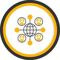 Remote Job Line Two Color Circle Icon vector