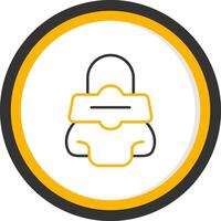 Strip Line Two Color Circle Icon vector