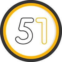 Fifty one Line Two Color Circle Icon vector