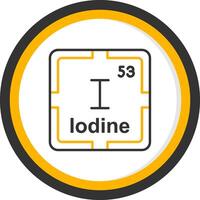 Iodine Line Two Color Circle Icon vector