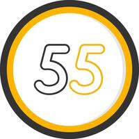 Fifty five Line Two Color Circle Icon vector