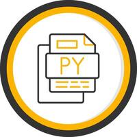 PY File Line Two Color Circle Icon vector
