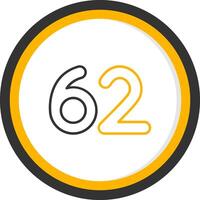 Sixty two Line Two Color Circle Icon vector