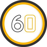 Sixty Line Two Color Circle Icon vector