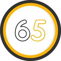 Sixty five Line Two Color Circle Icon vector
