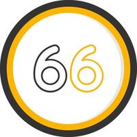 Sixty six Line Two Color Circle Icon vector