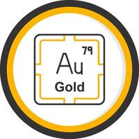 Gold Line Two Color Circle Icon vector