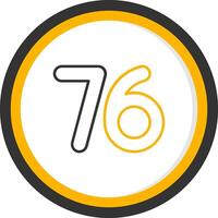 Seventy six Line Two Color Circle Icon vector