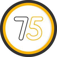 Seventy five Line Two Color Circle Icon vector