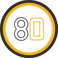Eighty Line Two Color Circle Icon vector