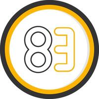Eighty three Line Two Color Circle Icon vector