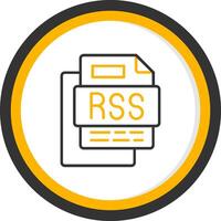 Rss File Line Two Color Circle Icon vector