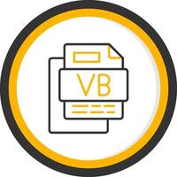 VB File Line Two Color Circle Icon vector