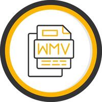 Wmv File Line Two Color Circle Icon vector