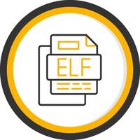 ELF File Line Two Color Circle Icon vector
