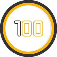 One hundred Line Two Color Circle Icon vector