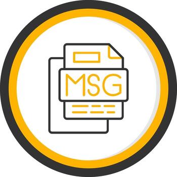 Msg File Line Two Color Circle Icon vector