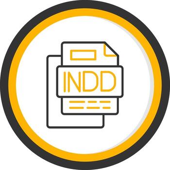 Indd File Line Two Color Circle Icon vector