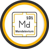 Mendelevium Line Two Color Circle Icon vector