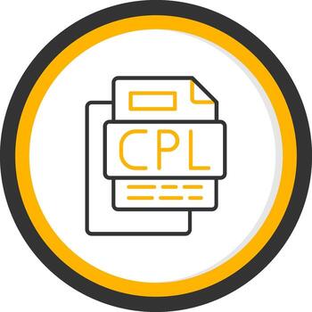 CPL File Line Two Color Circle Icon vector