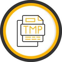 TMP File Line Two Color Circle Icon vector