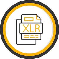 XLR File Line Two Color Circle Icon vector