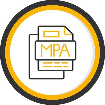 MPA File Line Two Color Circle Icon vector