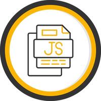 JS File Line Two Color Circle Icon vector