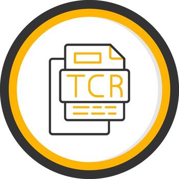 Tcr File Line Two Color Circle Icon vector