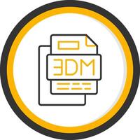 3DM File Line Two Color Circle Icon vector