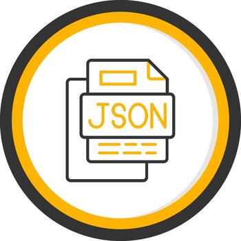 Json File Line Two Color Circle Icon vector