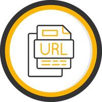 Url File Line Two Color Circle Icon vector
