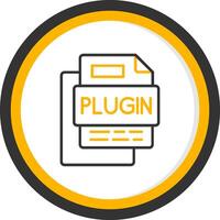 Plugin File Line Two Color Circle Icon vector