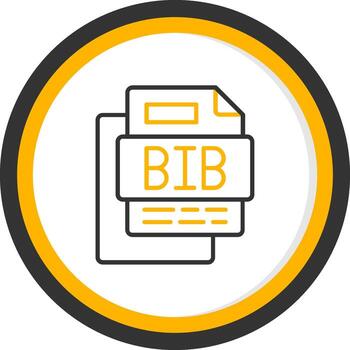 Bib File Line Two Color Circle Icon vector