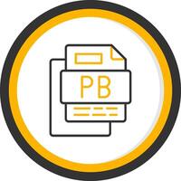 Pb File Line Two Color Circle Icon vector