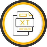 Xt File Line Two Color Circle Icon vector
