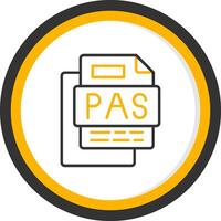 PAS File Line Two Color Circle Icon vector