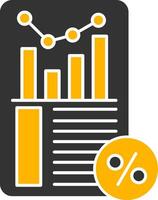 Sales Report Glyph Two Color Icon vector
