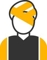 Head Injury Glyph Two Color Icon vector