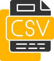 CSV File Glyph Two Color Icon vector