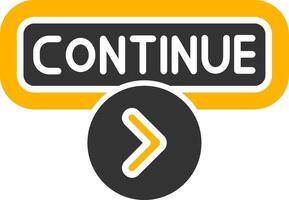 Continue Glyph Two Color Icon vector