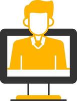 OnGlyph Two Color Tutoring Glyph Two Color Icon vector