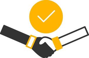 Handshake Deal Done Glyph Two Color Icon vector
