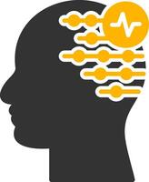 Electroencephalogram Glyph Two Color Icon vector