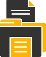 Open File Glyph Two Color Icon vector