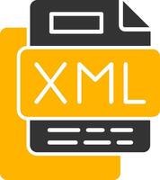 XML File Glyph Two Color Icon vector