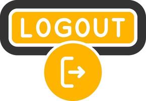 Logout Glyph Two Color Icon vector