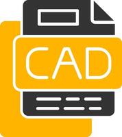 CAD File Glyph Two Color Icon vector