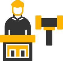 Judge Glyph Two Color Icon vector